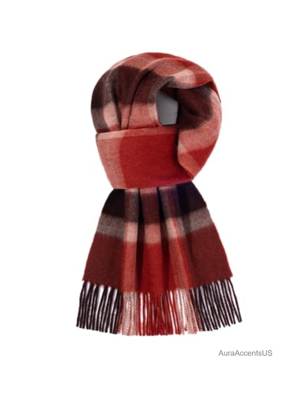 Luxury Cashmere Wool Blend Plaid Scarf, Soft Warm Winter Wrap Unisex Gift